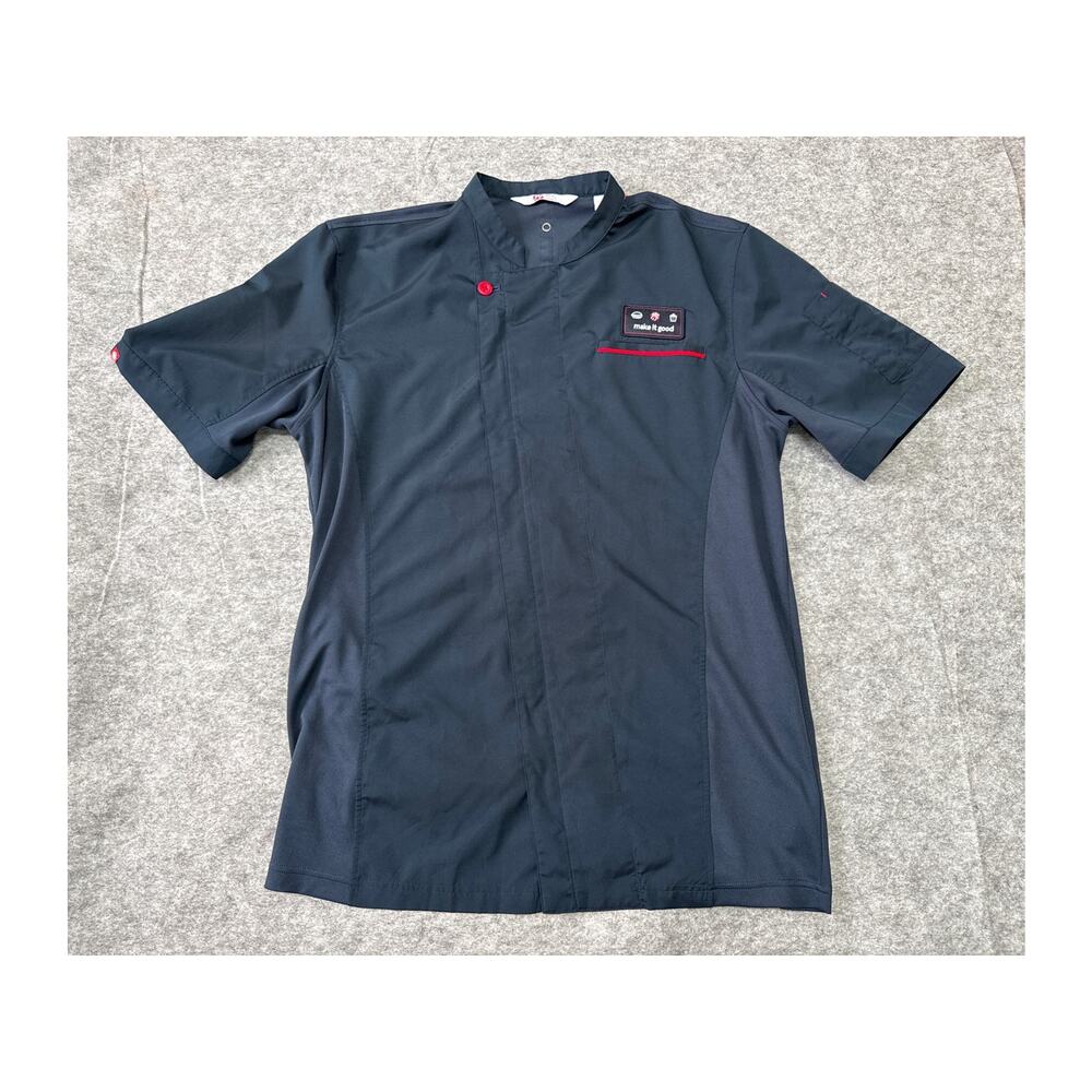 Chick-Fil-A Team Chef Blue Top Coat Zip Shirt Uniform Mens Size Large Employee